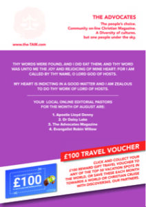 The poster of the advocates 100 euro travel voucher